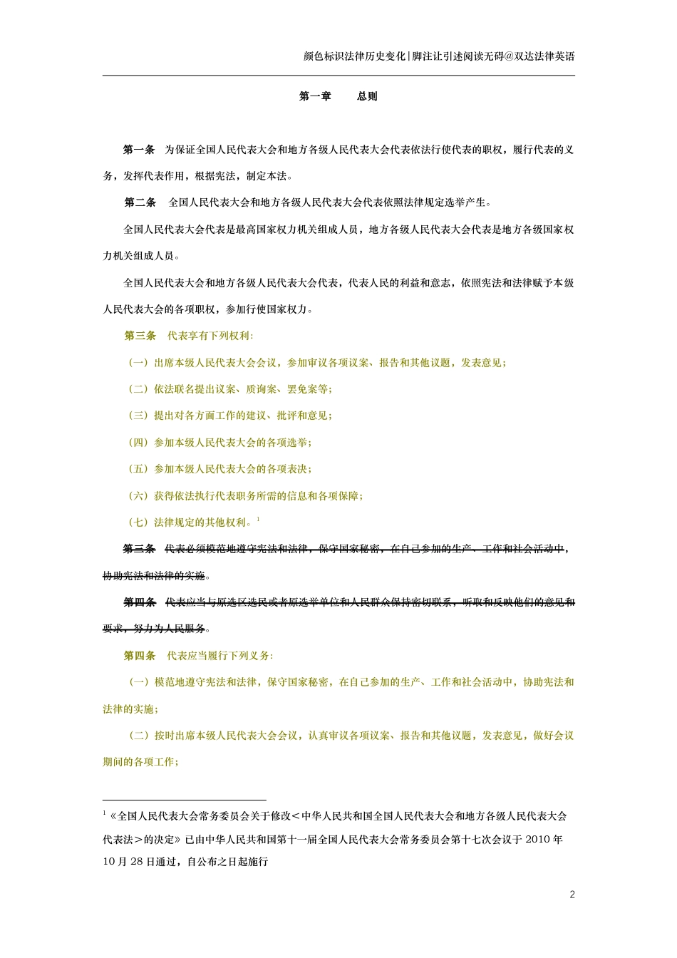 中华人民共和国全国人民代表大会和地方各级人民代表大会代表法（演进版）_第2页