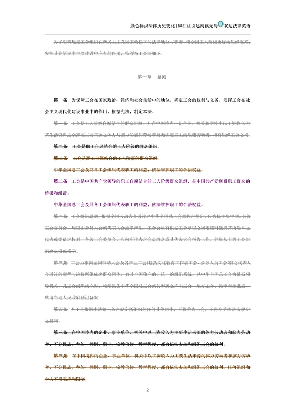 中华人民共和国工会法（历史变化对比版）_第2页