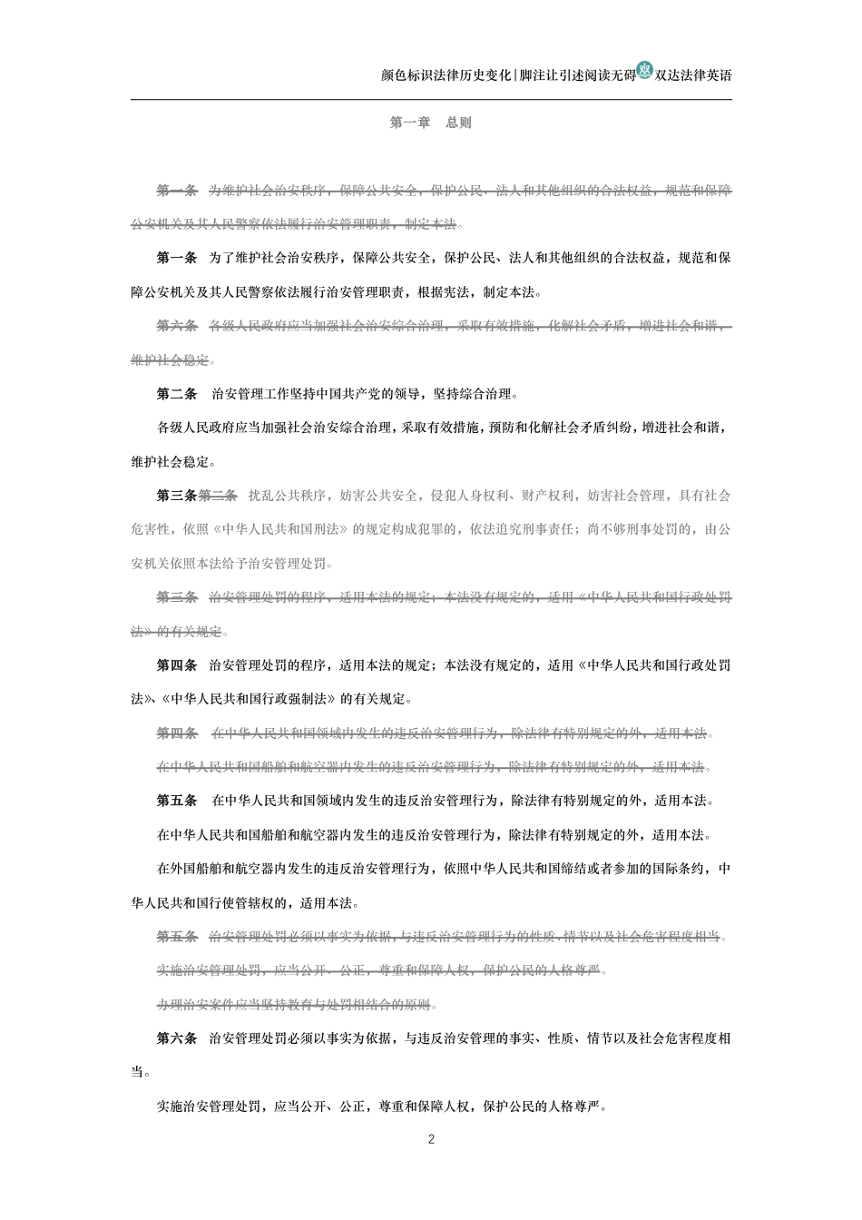 中华人民共和国治安管理处罚法（历史变化对比版）_第2页