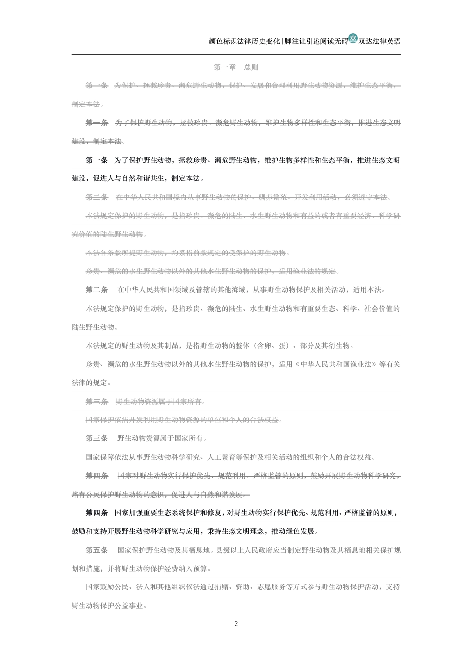 中华人民共和国野生动物保护法（历史变化对比版）_第2页