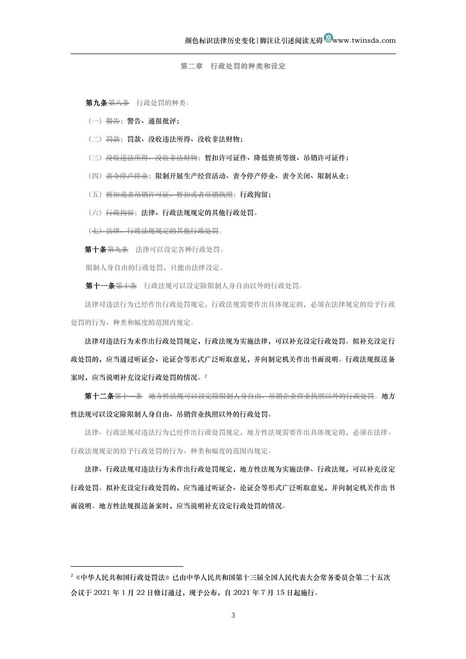 中华人民共和国行政处罚法（历史变化对比版）_第3页