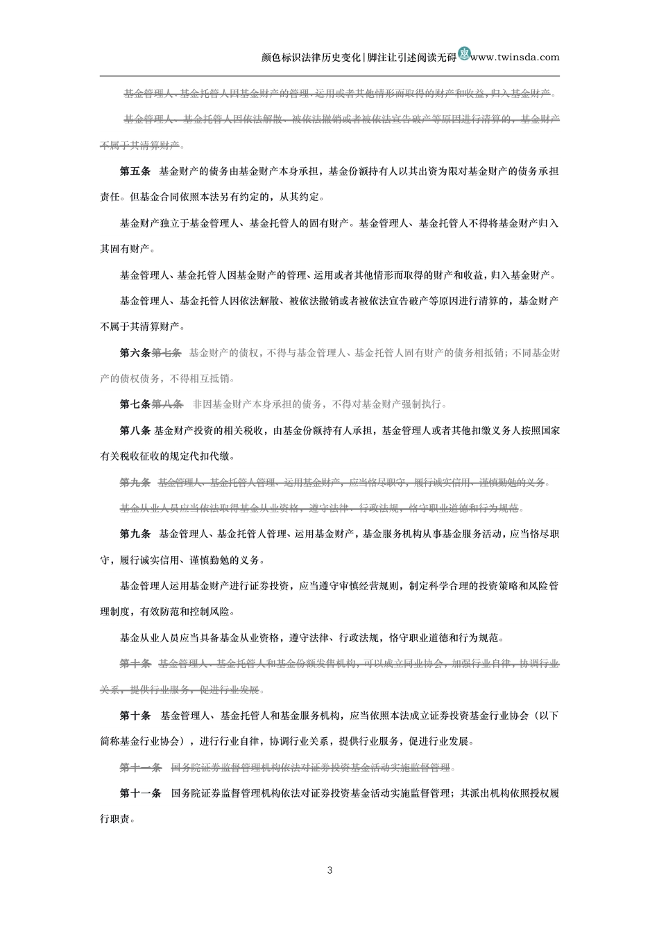 中华人民共和国证券投资基金法（历史变化对比版）_第3页