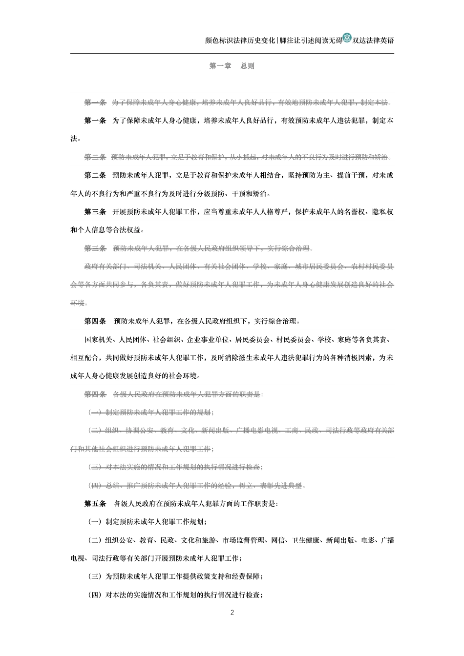 中华人民共和国预防未成年人犯罪法(历史变化对比版)_第2页