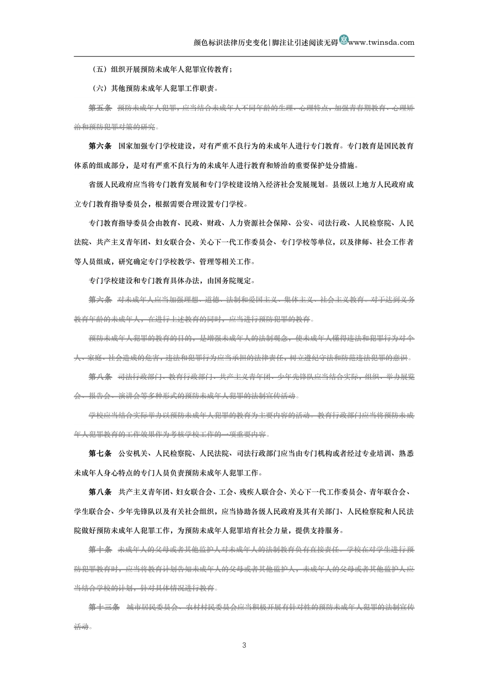 中华人民共和国预防未成年人犯罪法(历史变化对比版)_第3页