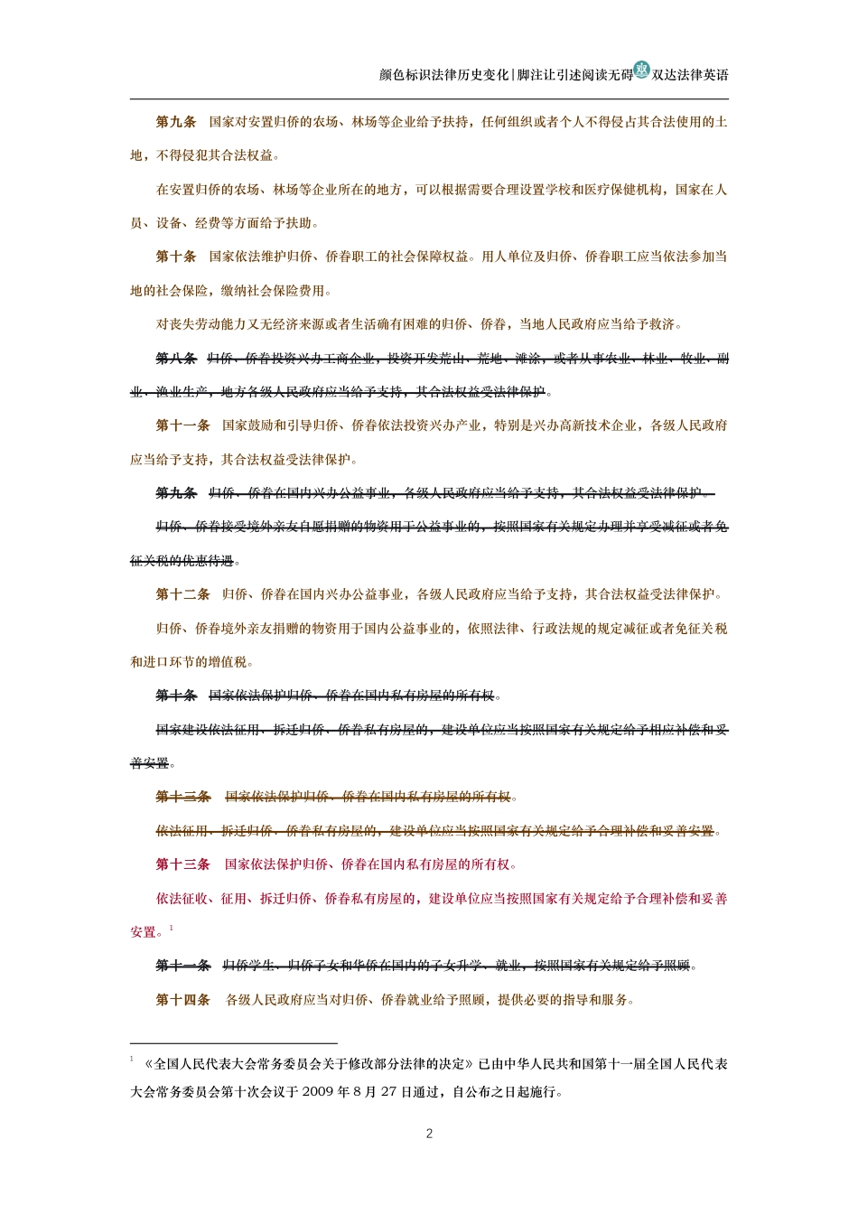 中华人民共和国归侨侨眷权益保护法(历史变化对比版)_第2页