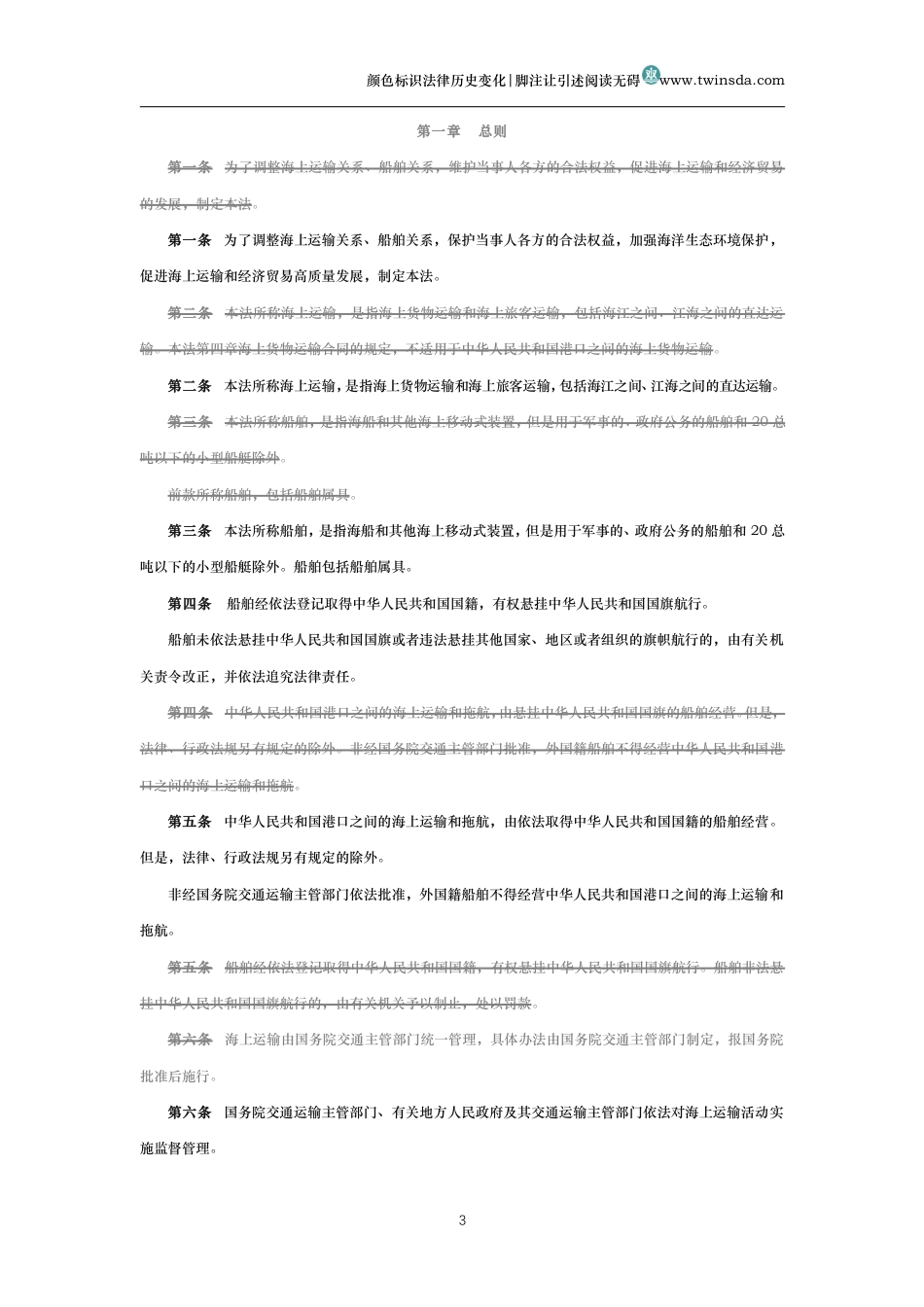 中华人民共和国海商法(历史变化对比版)_第3页