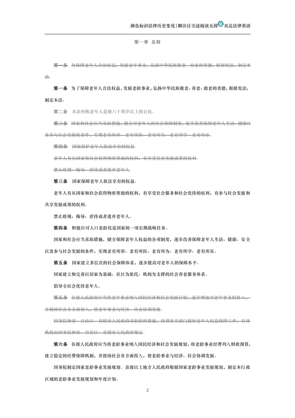 中华人民共和国老年人权益保障法(历史变化对比版)_第2页