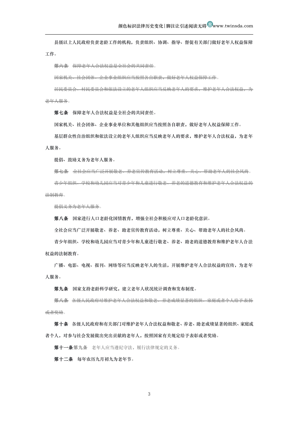 中华人民共和国老年人权益保障法(历史变化对比版)_第3页