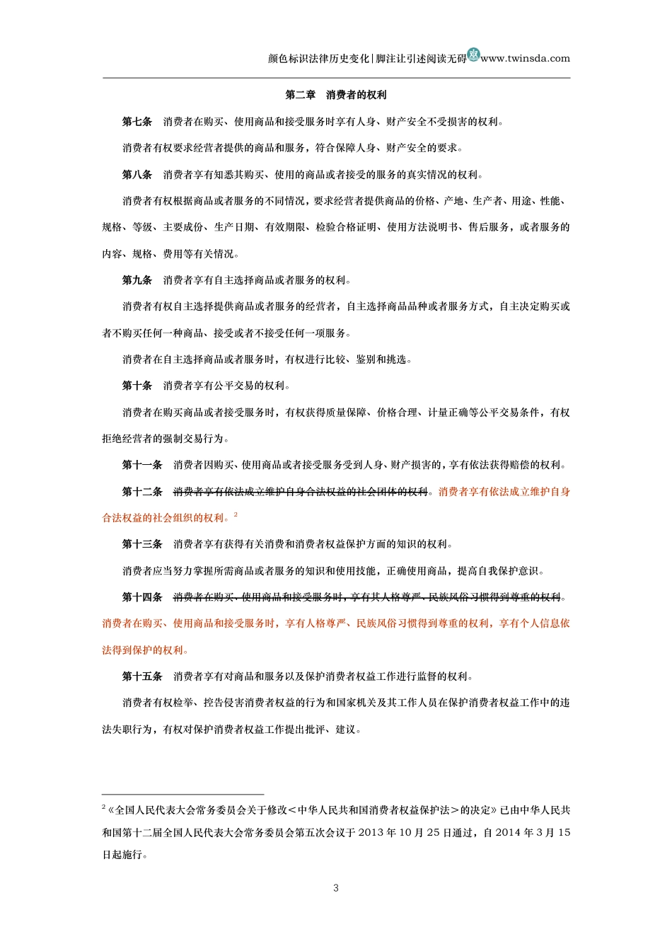 中华人民共和国消费者权益保护法(历史变化对比版)_第3页