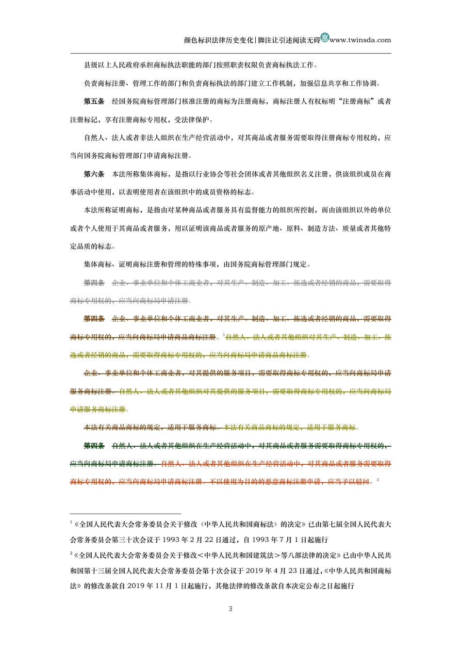 中华人民共和国商标法(历史变化对比版)_第3页