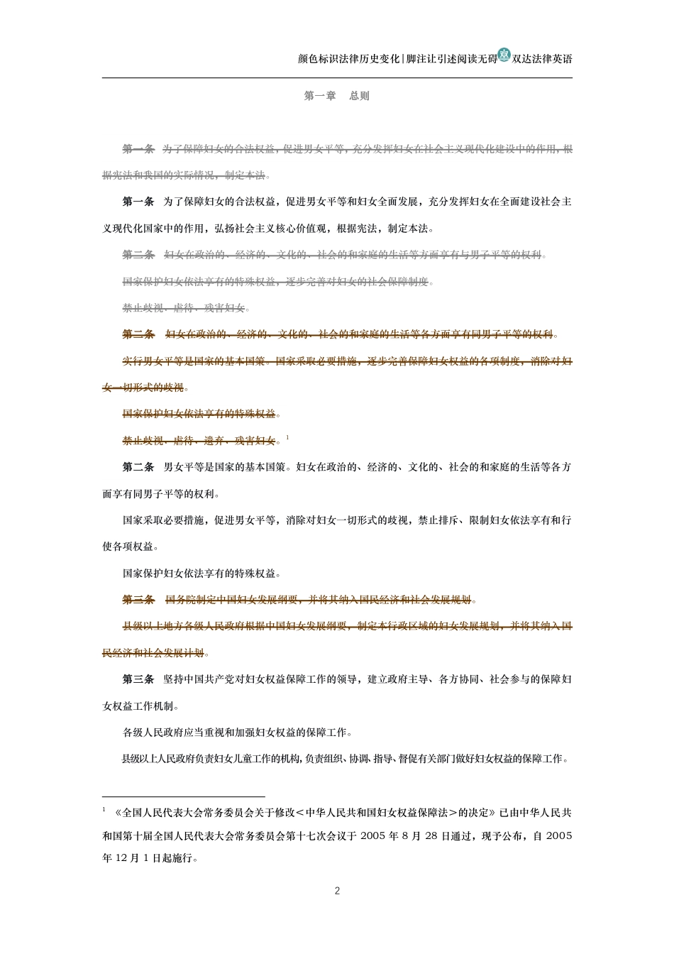 中华人民共和国妇女权益保障法(历史变化对比版)_第2页