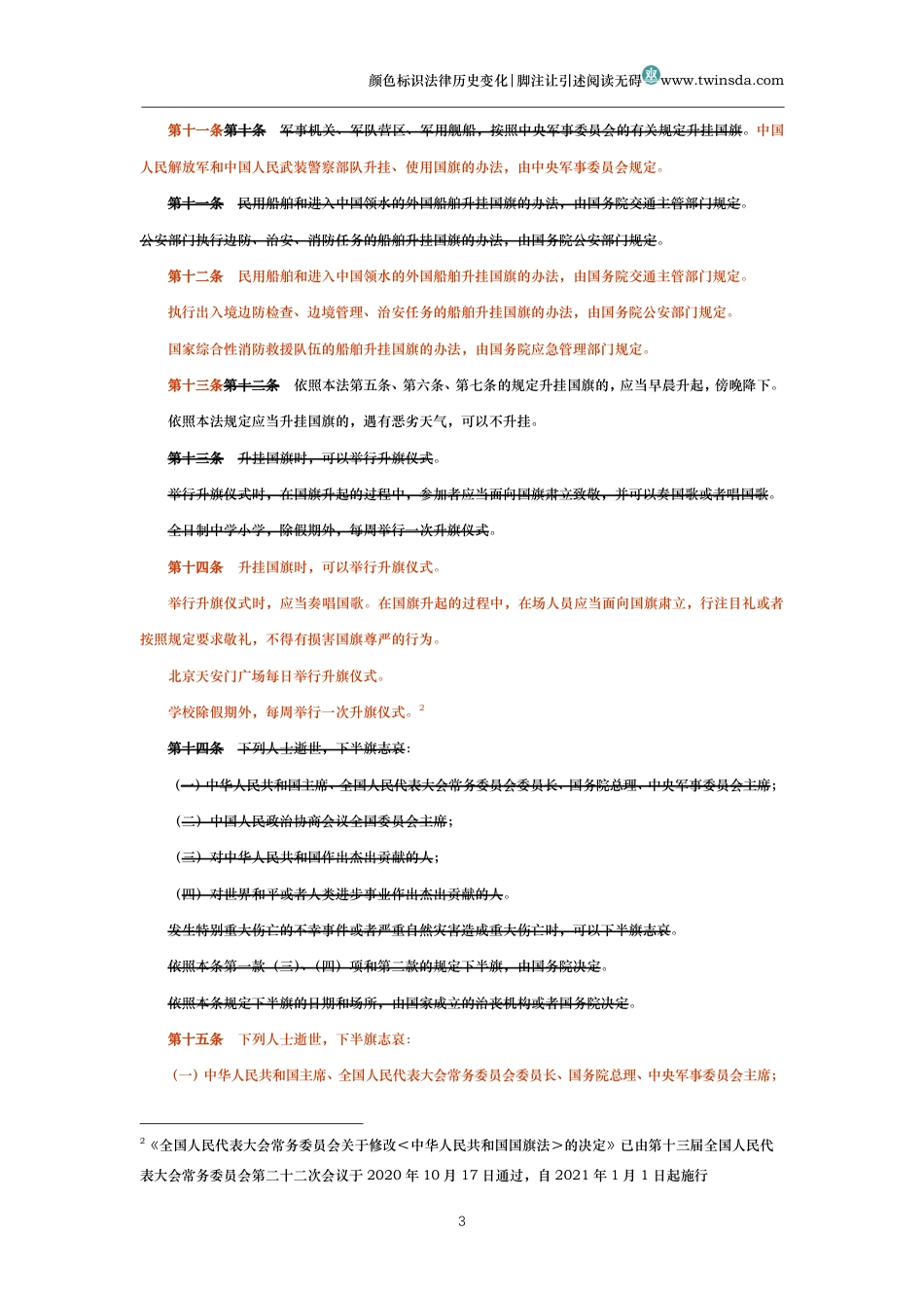 中华人民共和国国旗法(历史变化对比版)_第3页