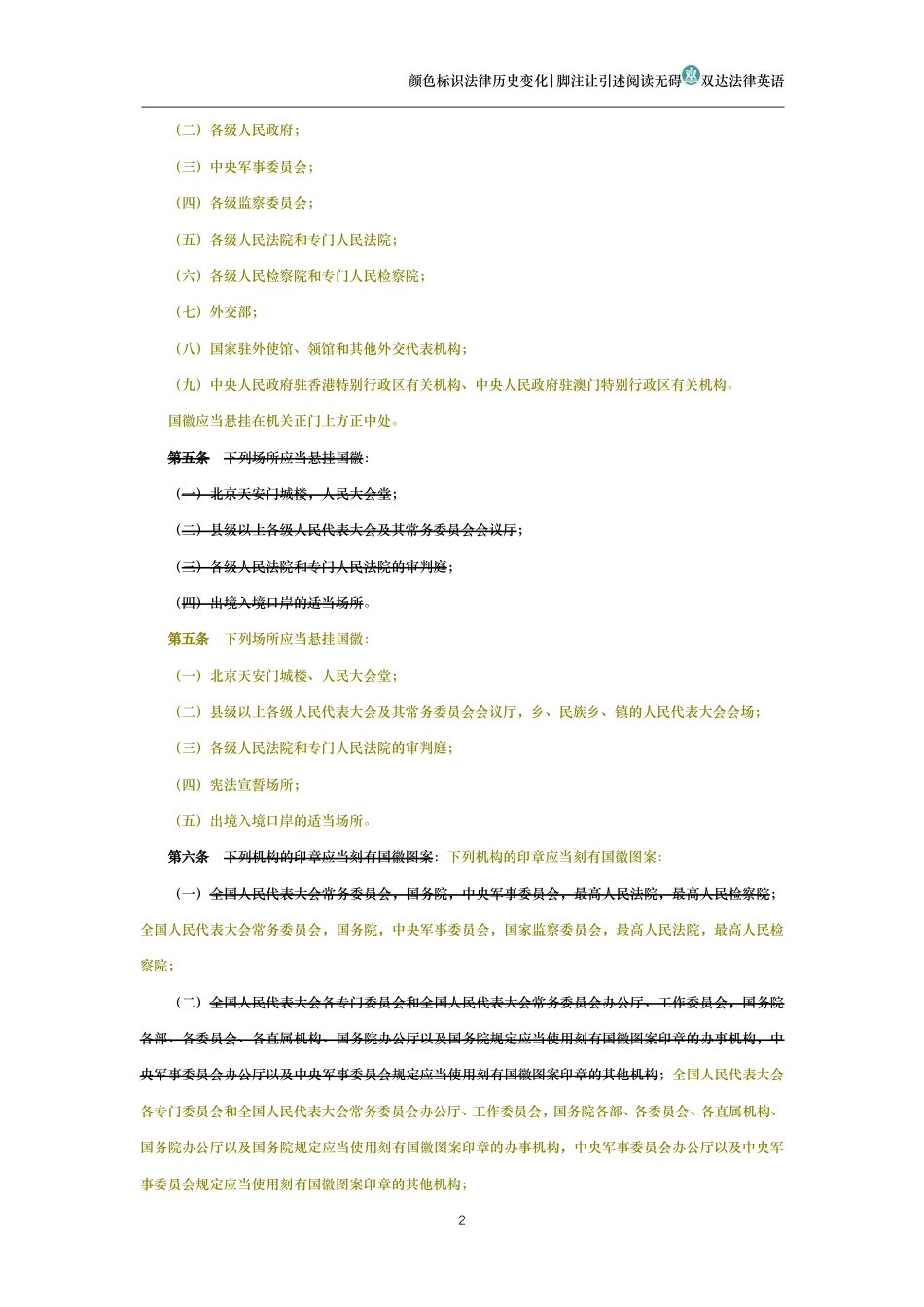 中华人民共和国国徽法(历史变化对比版)_第2页