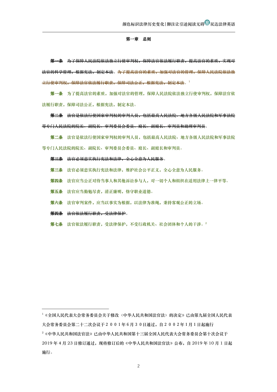 中华人民共和国法官法(历史变化对比版)_第2页