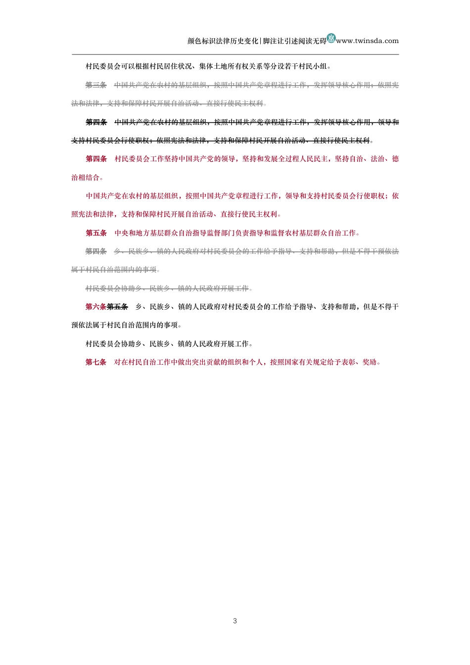 中华人民共和国村民委员会组织法(历史变化对比版)_第3页