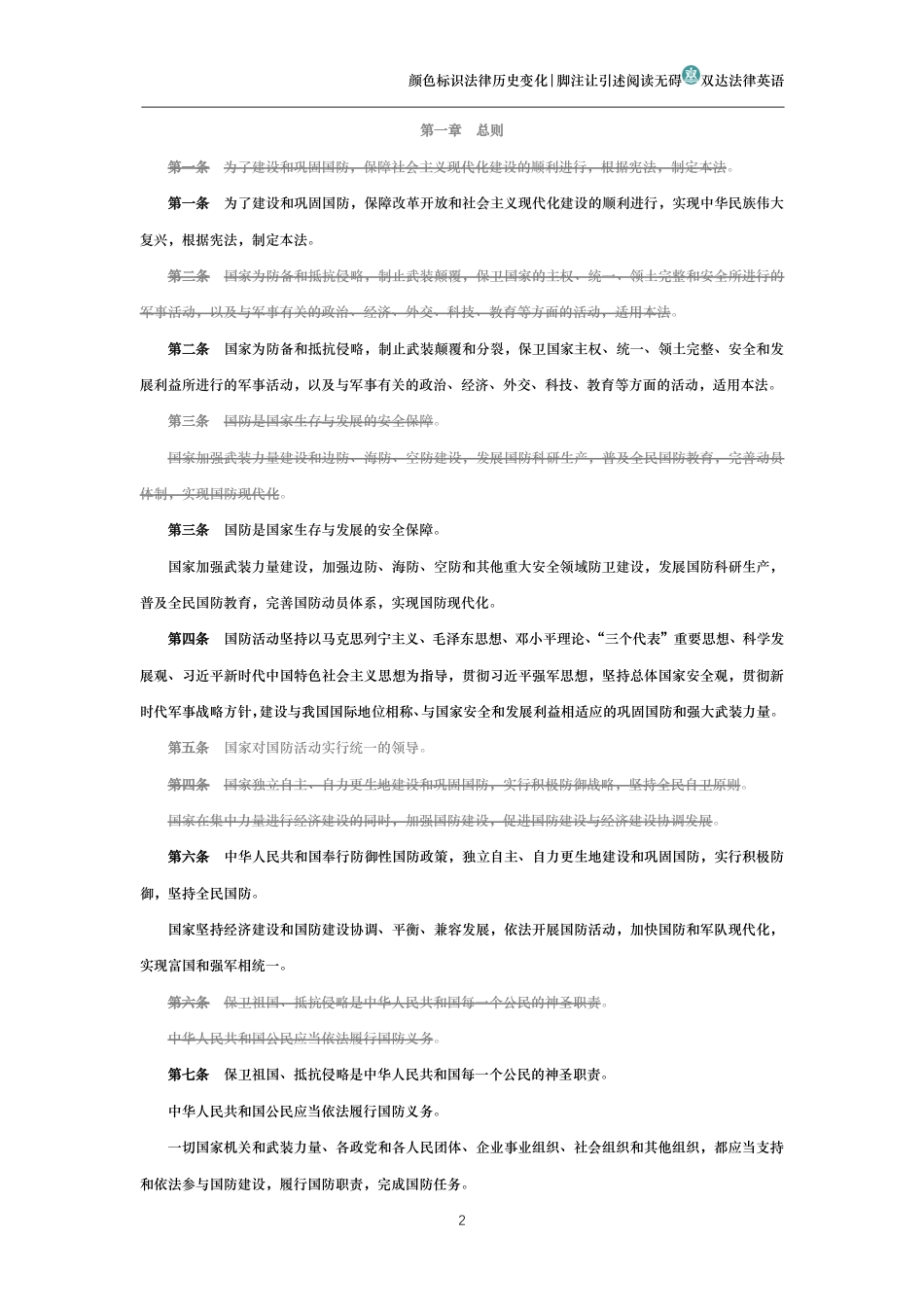中华人民共和国国防法(历史变化对比版)_第2页
