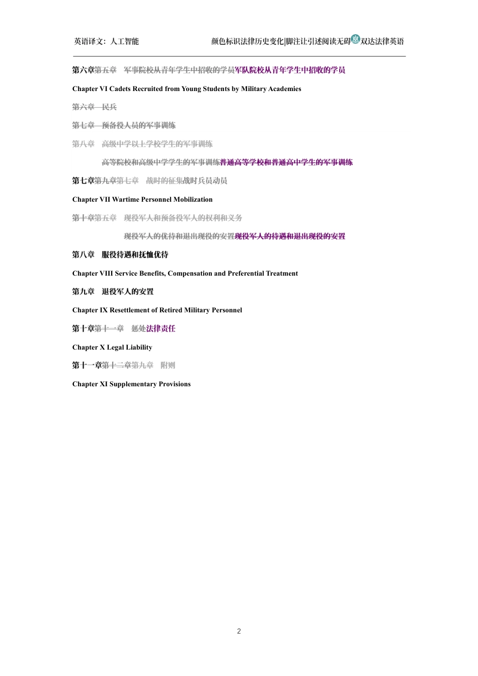 中华人民共和国兵役法中英文对照版_第2页