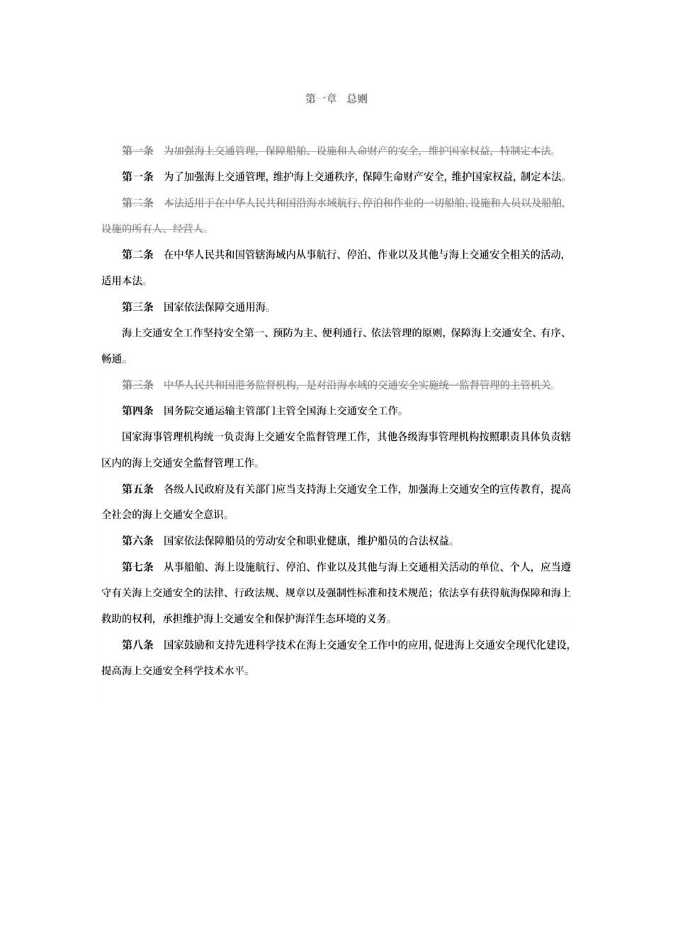 中华人民共和国海上交通安全法(历史变化对比版)_第2页