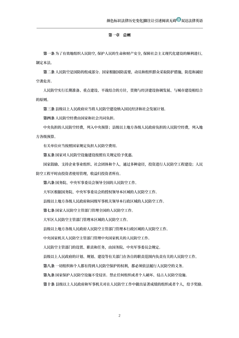 中华人民共和国人民防空法(历史变化对比版)_第2页