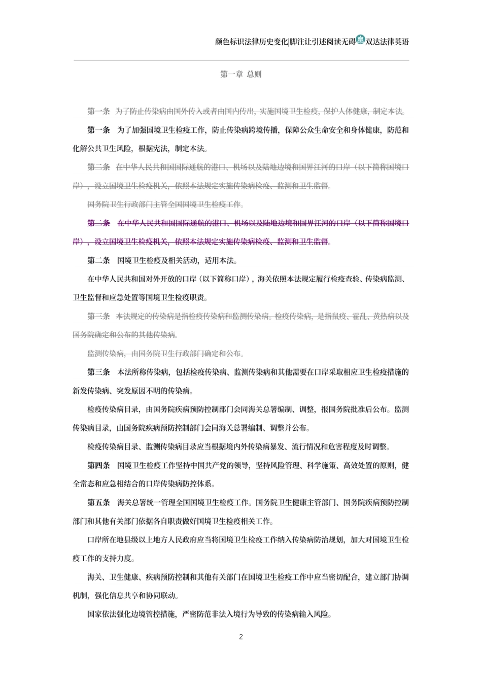 中华人民共和国国境卫生检疫法(历史变化对比版)_第2页
